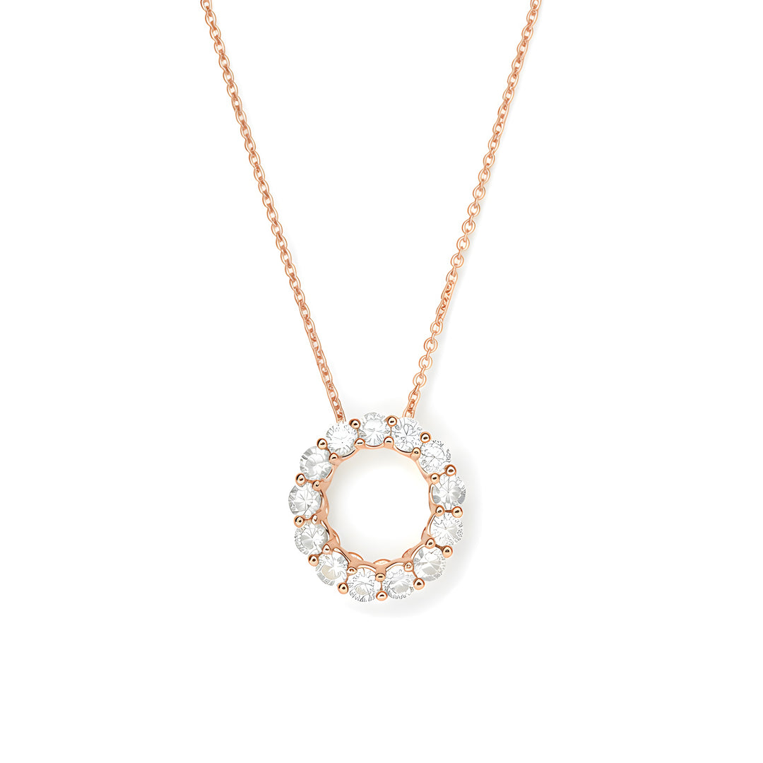 Infinity 18ct Rose Gold Pendant Necklace With Brilliant Cut Diamonds