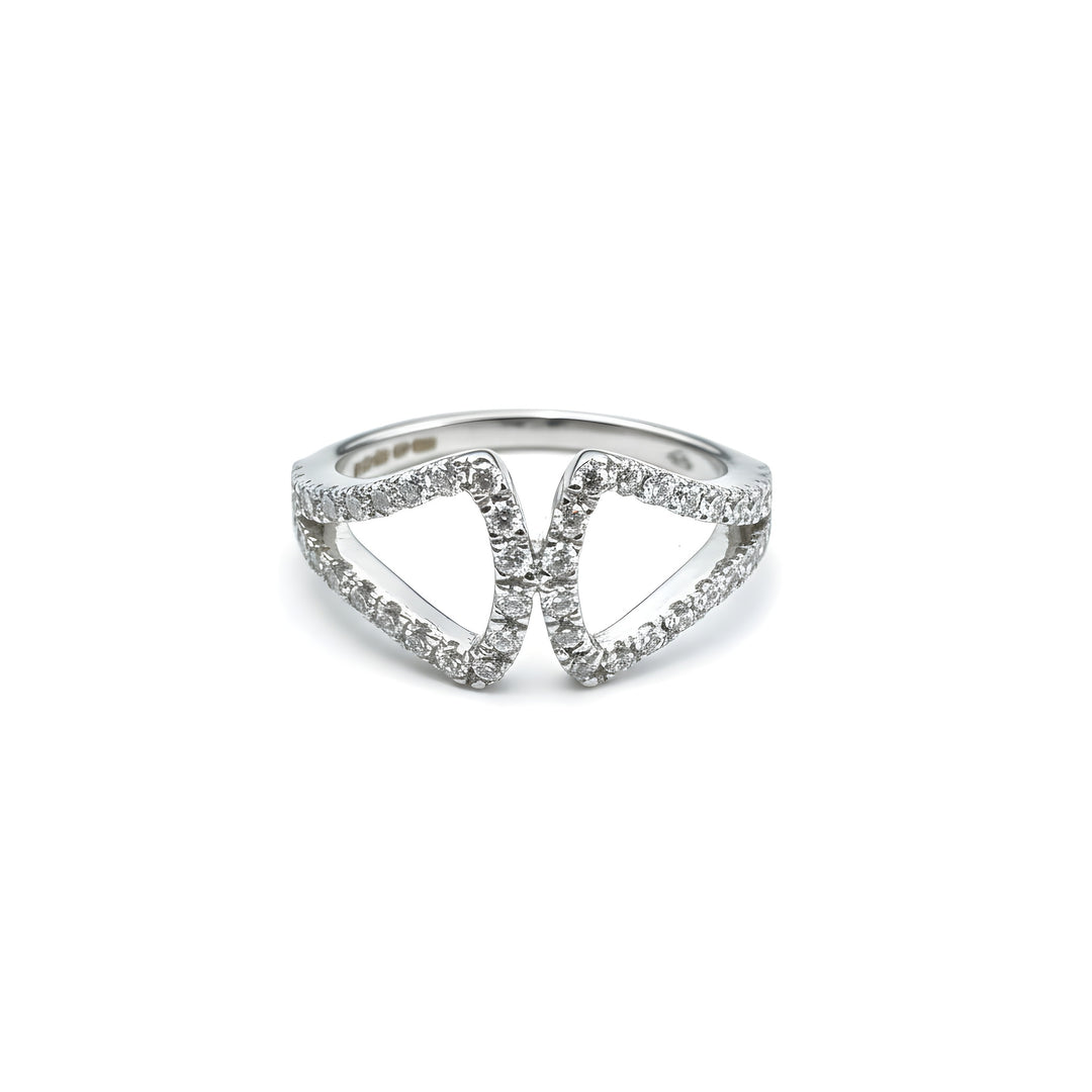 Infinity 18ct White Gold Open Ring With Brilliant Cut Diamonds