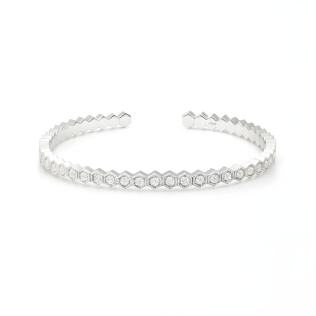 BeeMine 18ct White Gold Diamond Bangle