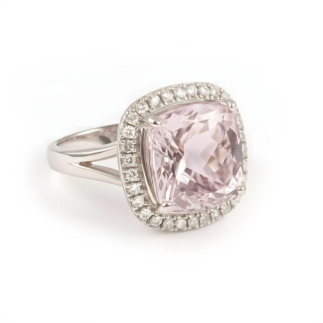 Cushion Cut Morganite Ring
