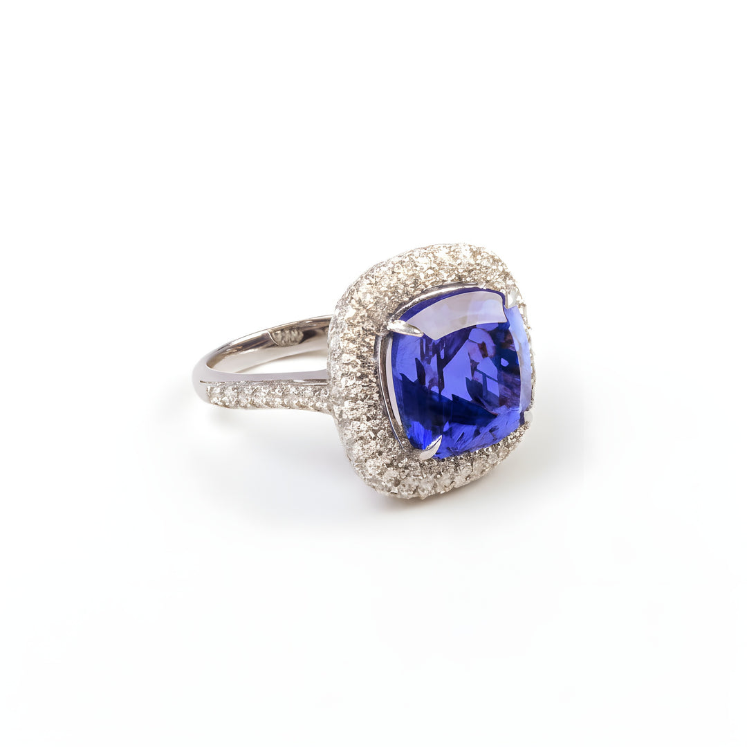 Cushion Cut Tanzanite Ring