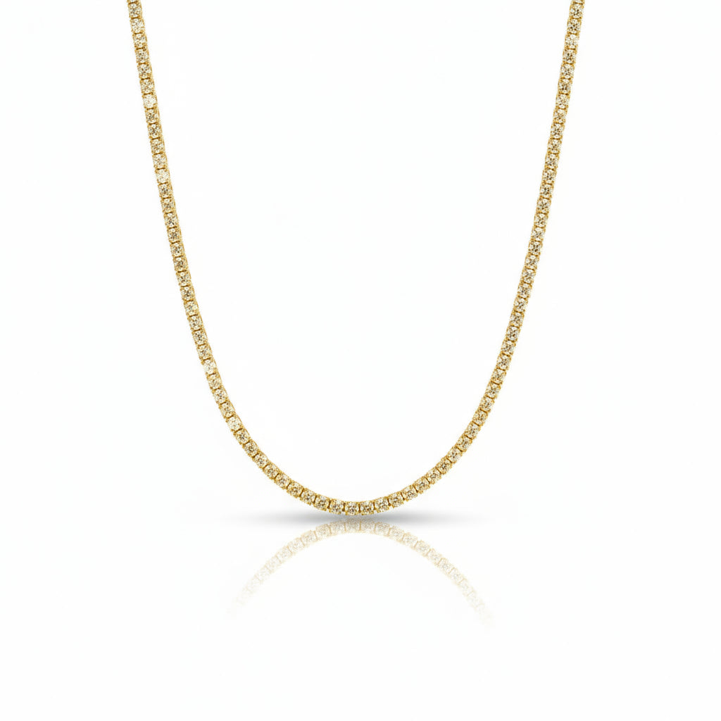 Timeless Classic Diamond Line 18ct Yellow Gold Necklace