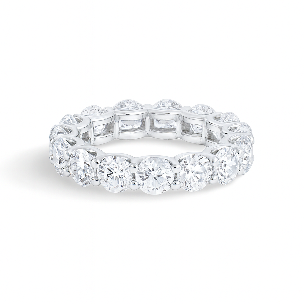 Timeless Classic Full Hoop Platinum Brilliant Diamond Ring