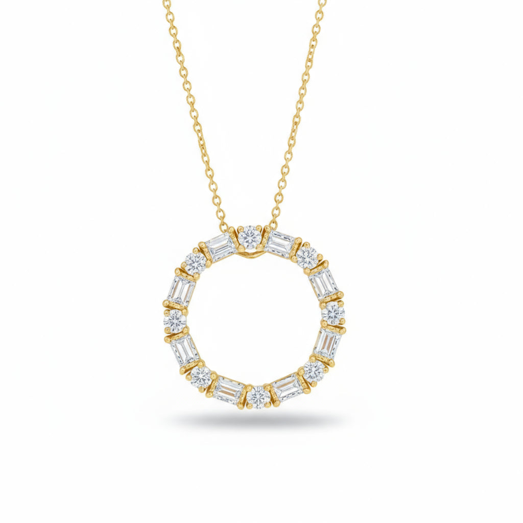 Infinity Dual Pendant 18ct Yellow Gold 2.10cts Diamond Necklace