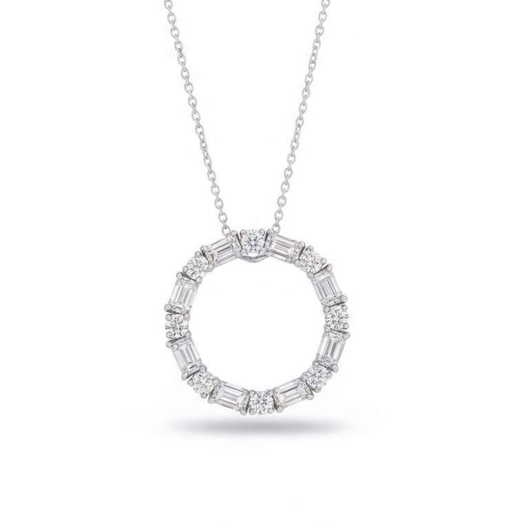 Infinity Dual Pendant 18ct White Gold 2.10cts Diamond Necklace