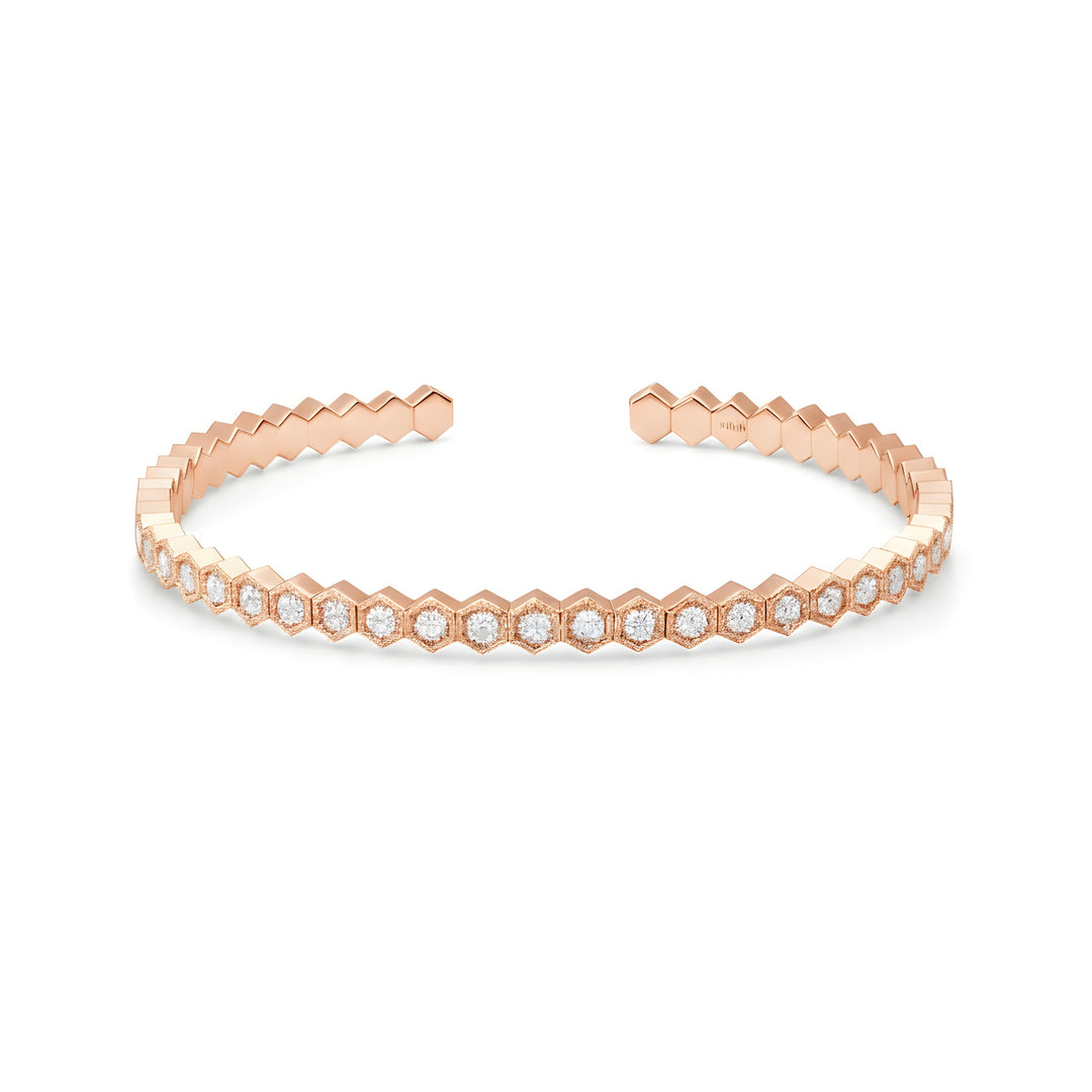 BeeMine 18ct Rose Gold Diamond Bangle