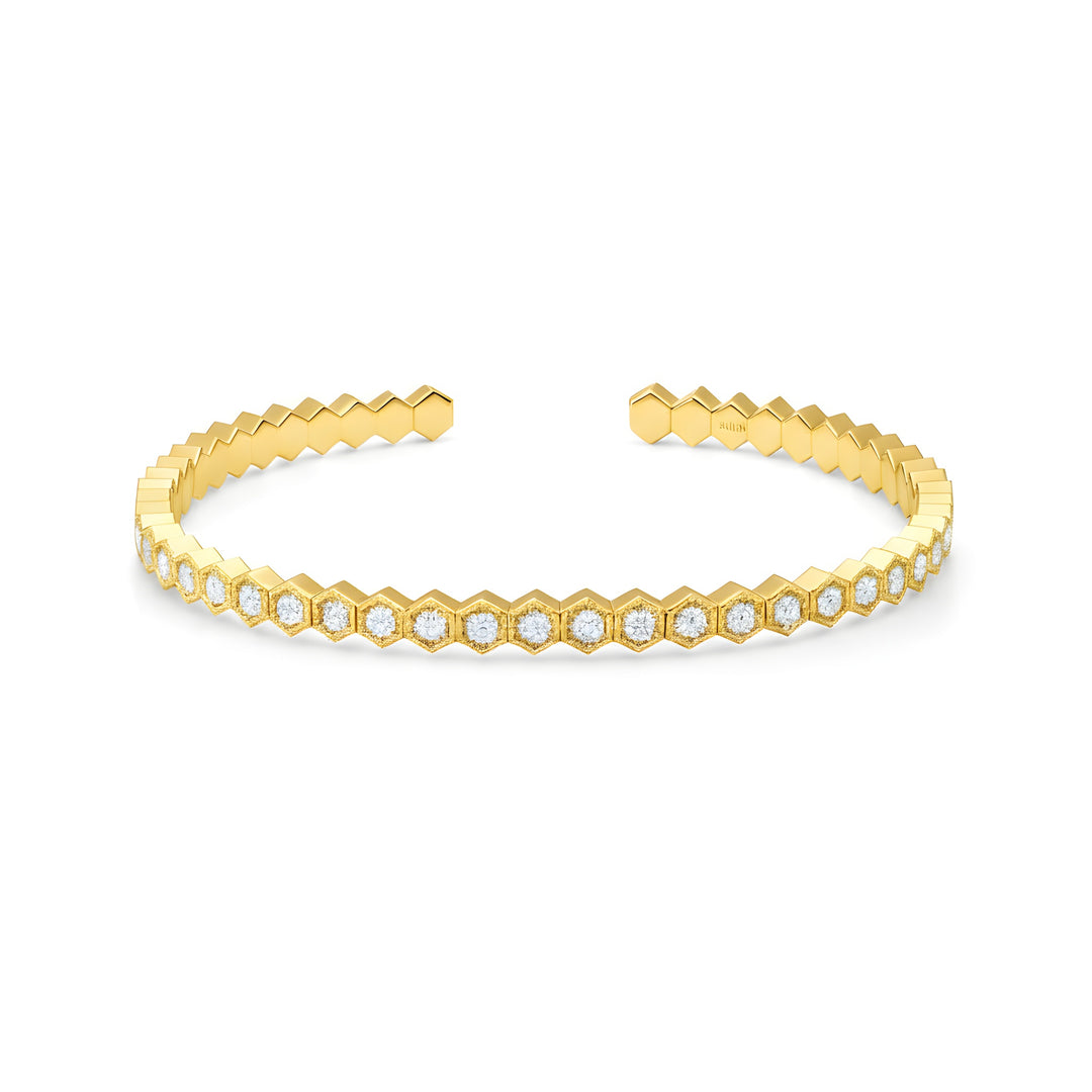 BeeMine 18ct Yellow Gold Diamond Bangle
