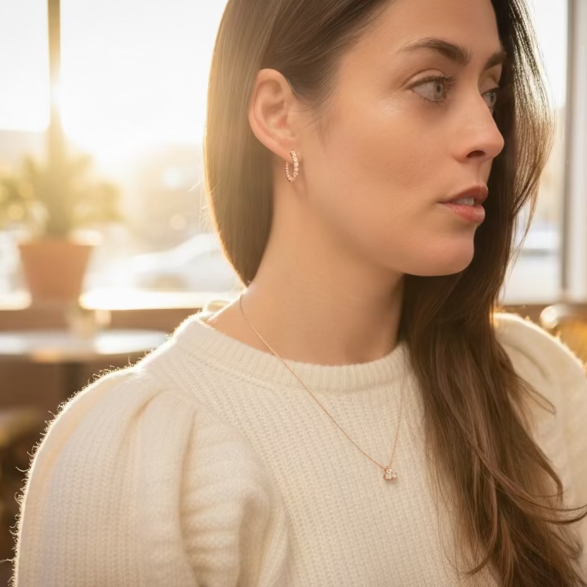 BeeMine 18ct Rose Gold Diamond Trio Pendant