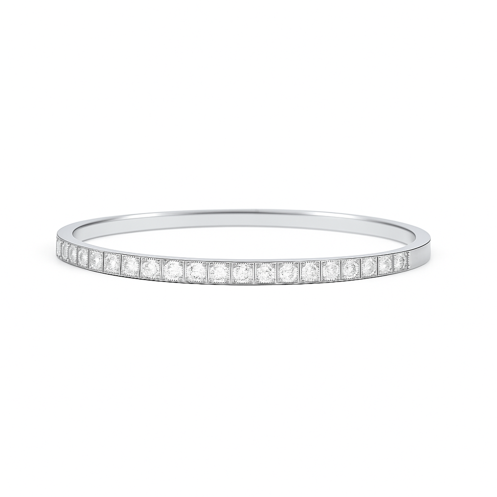 Timeless Classic 1.60ct Diamond Platinum Bangle
