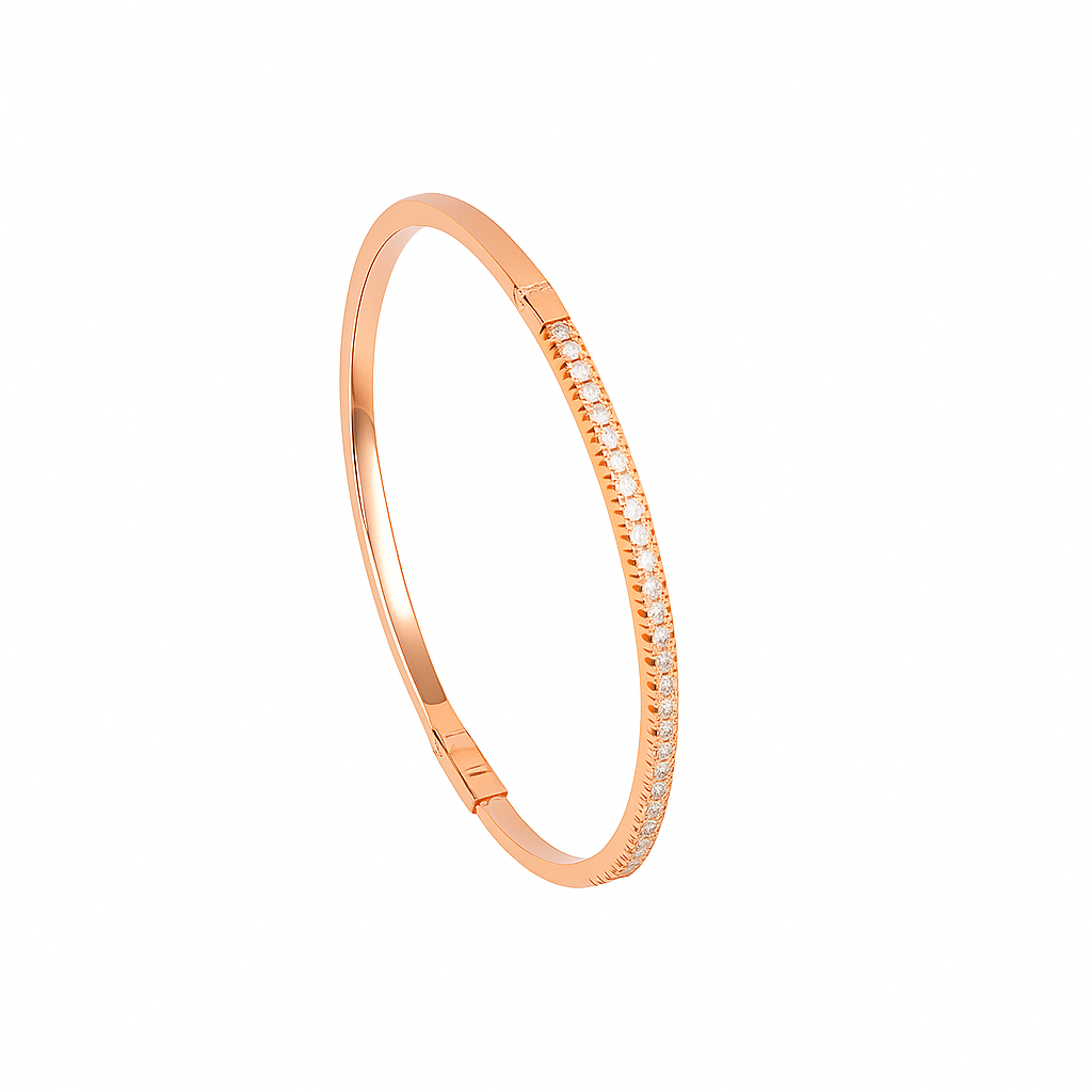 Timeless Classic 0.57cts Diamond Rose Gold Bangle