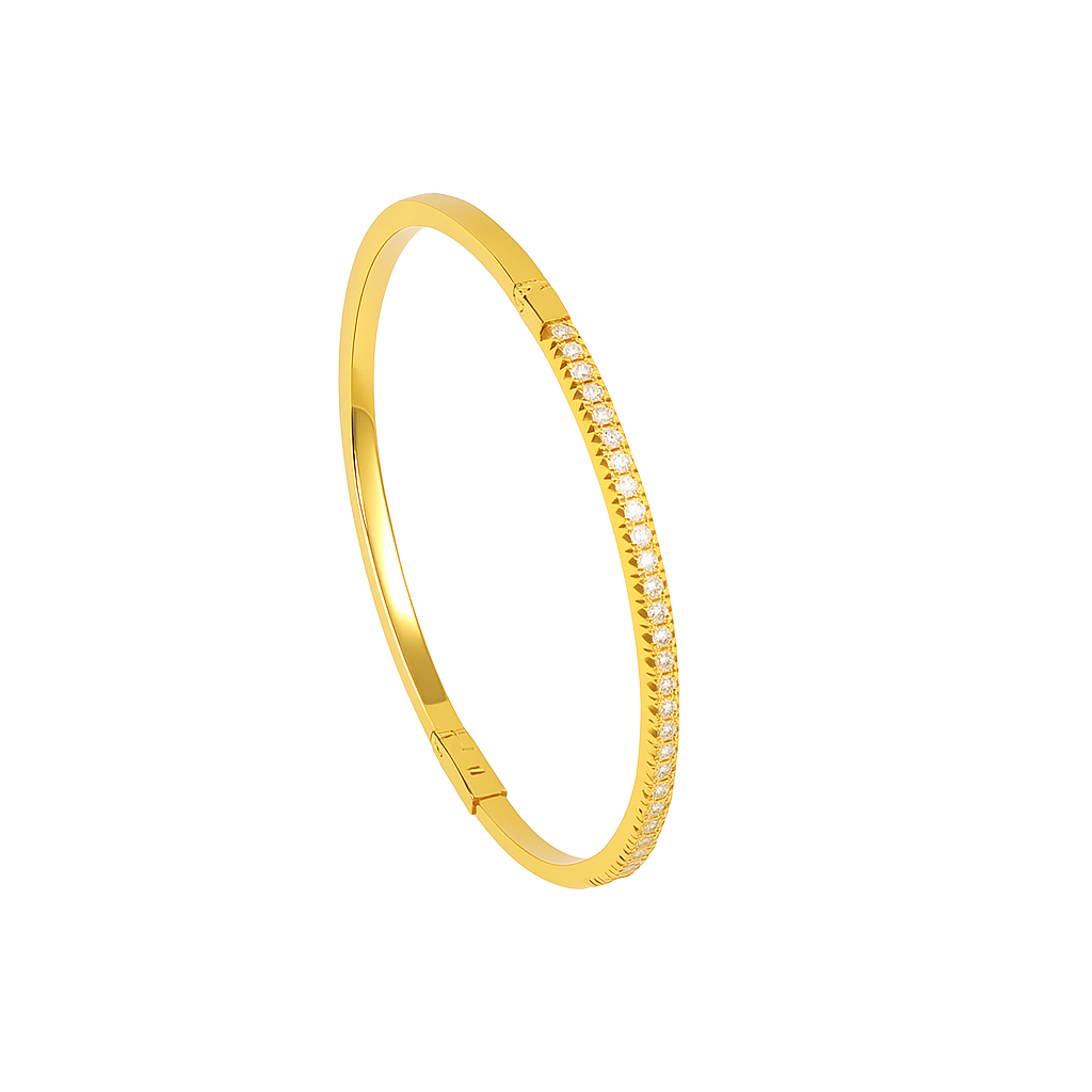 Timeless Classic 0.57cts Diamond 18ct Yellow Gold Bangle