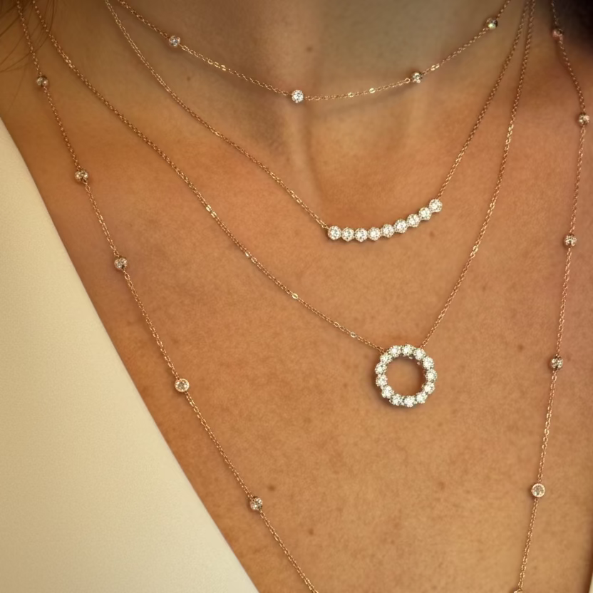 BeeMine 18ct Rose Gold Diamond Landscape Pendant