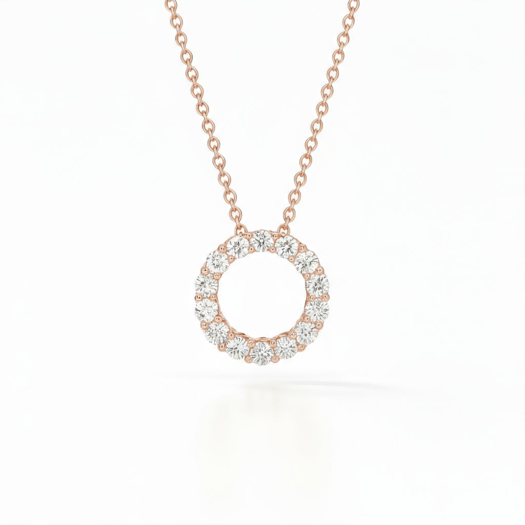Infinity Pendant 18ct Rose Gold 1.00cts Diamond Necklace