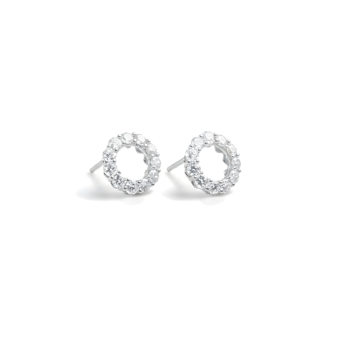 Infinity Stud 1.00ct Diamond Earrings 18ct White Gold