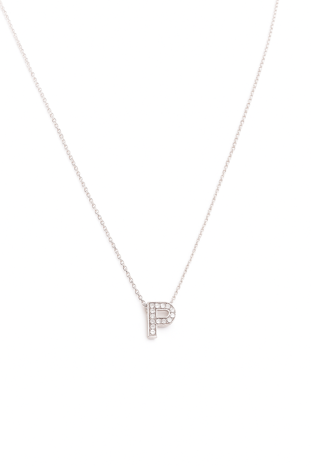 Initial Pendant 18ct White Gold Necklace Set With Brilliant Diamonds