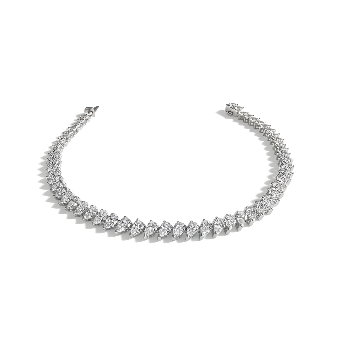 Perfect Pear Platinum Bracelet With Pear And Brilliant Cut Diamonds