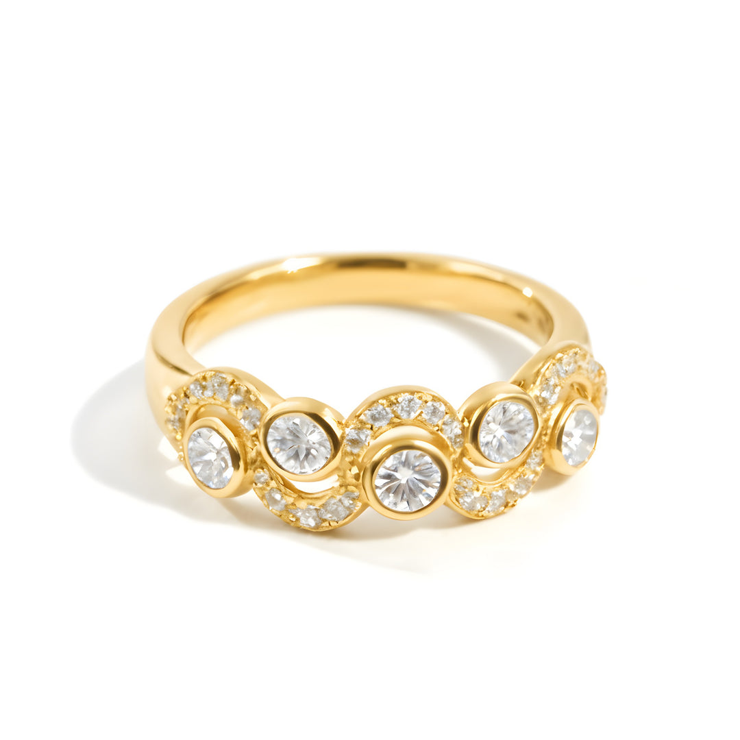 Ripples 18ct Yellow Gold Brilliant Cut Diamond Ring