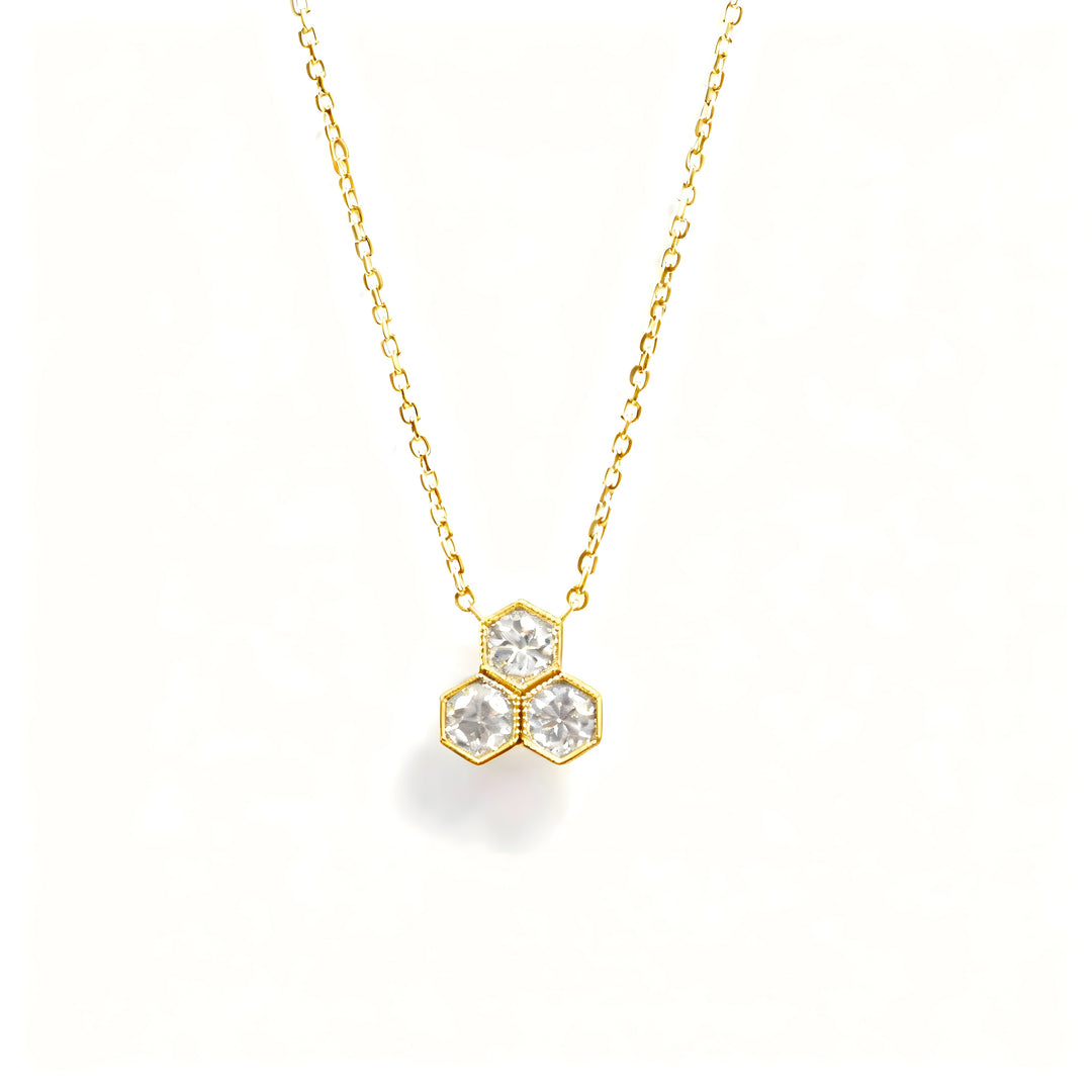 BeeMine 18ct Yellow Gold Diamond Trio Pendant