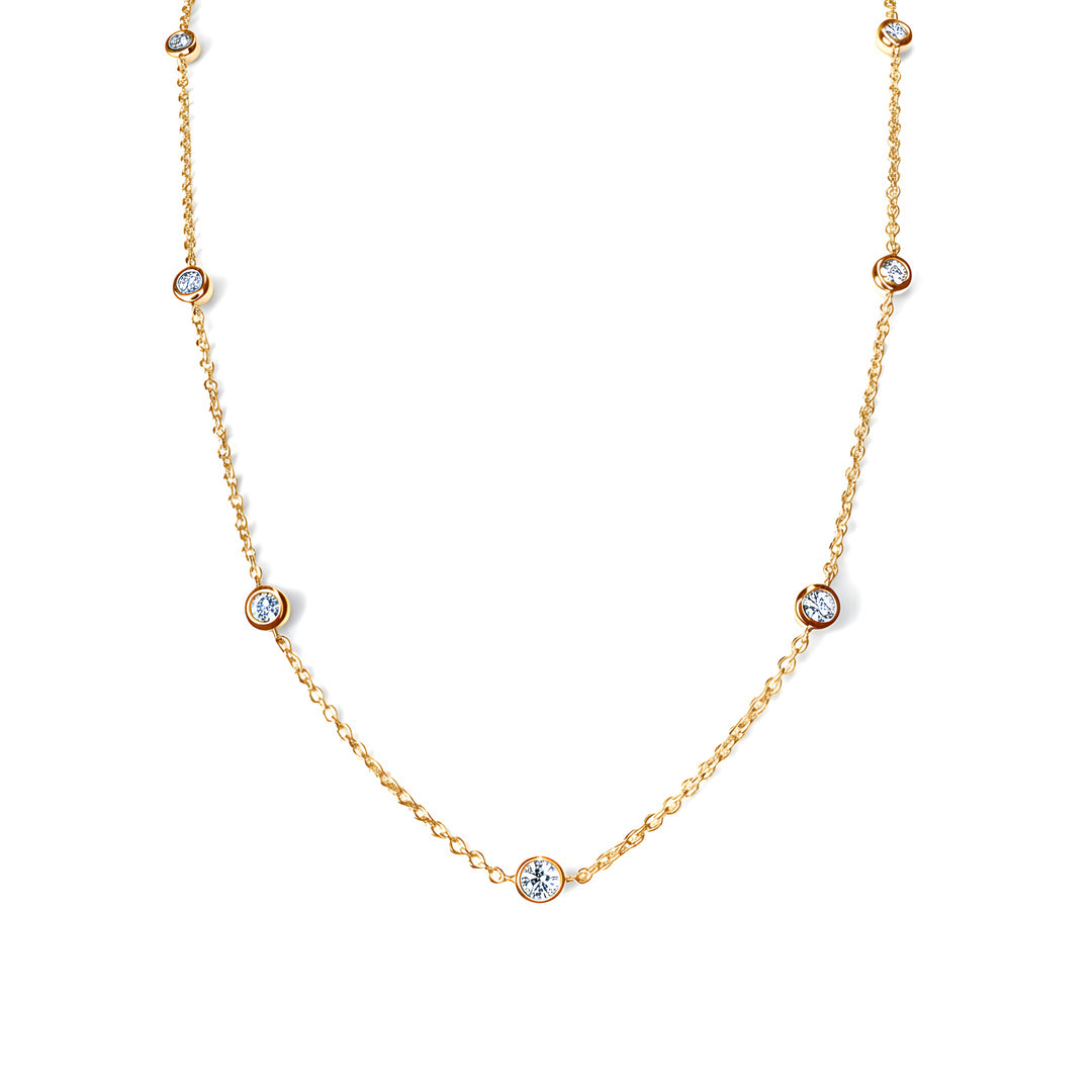 Ripples 18ct Yellow Gold Necklace With Brilliant Cut Diamonds