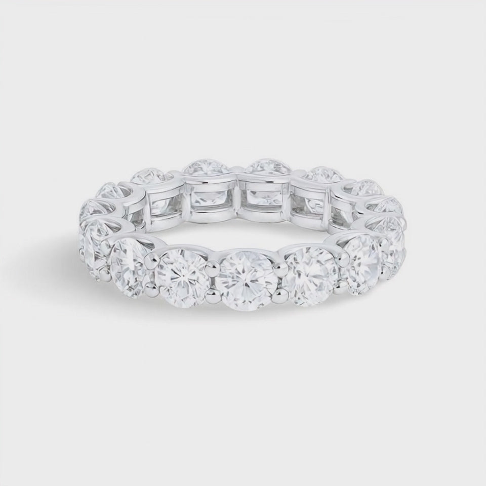 Timeless Classic Full Hoop Platinum Brilliant Diamond Ring