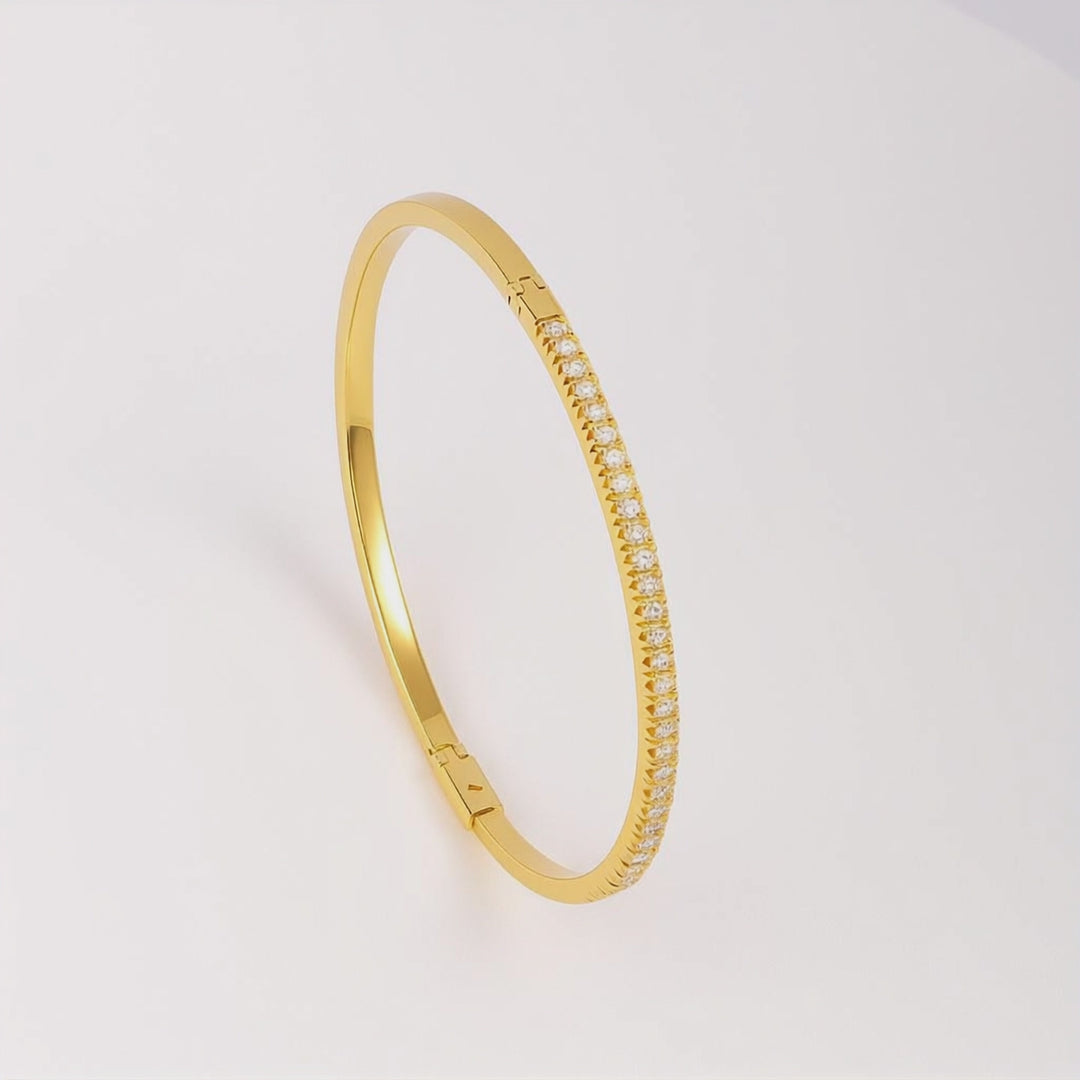 Timeless Classic 0.57cts Diamond 18ct Yellow Gold Bangle
