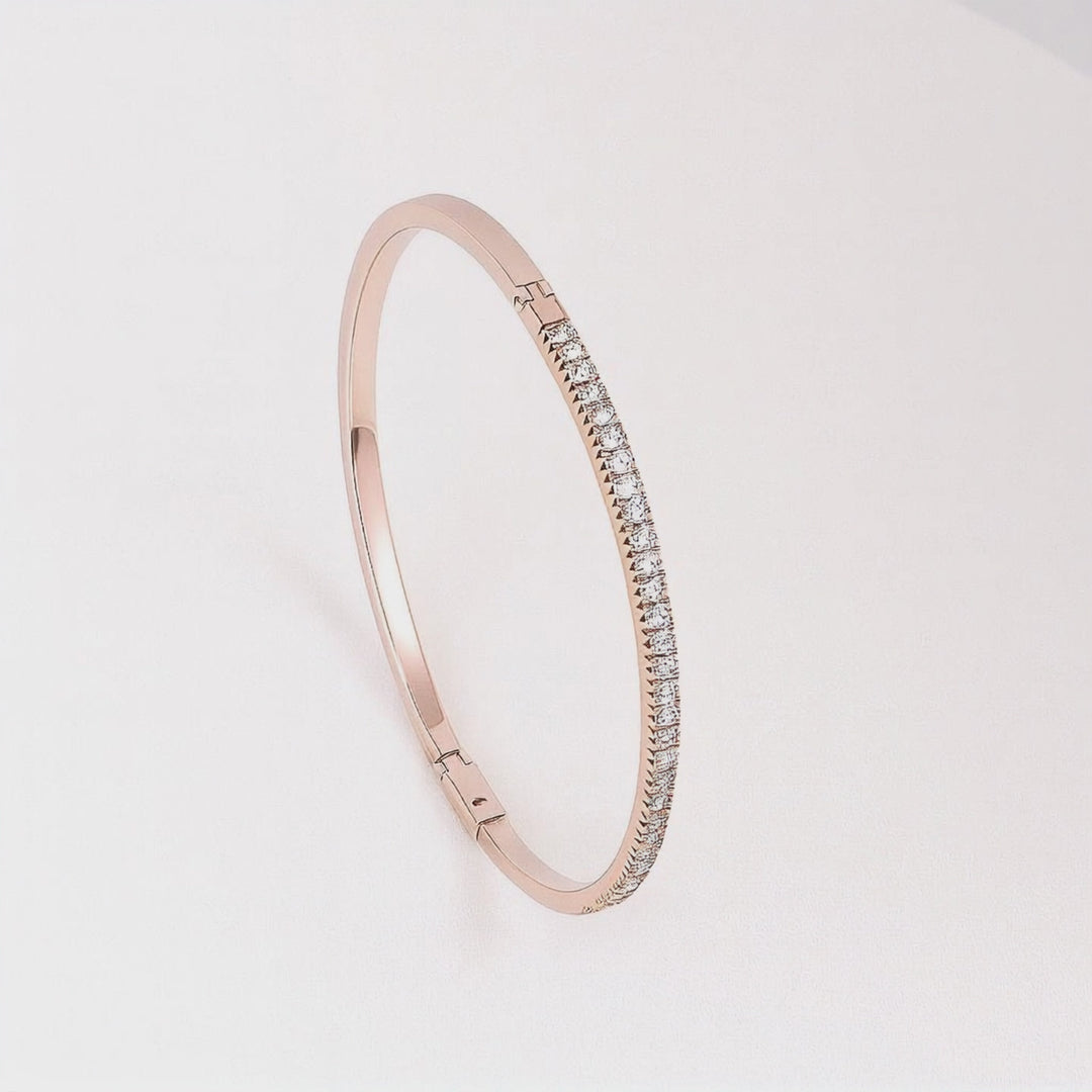 Timeless Classic 0.57cts Diamond Rose Gold Bangle
