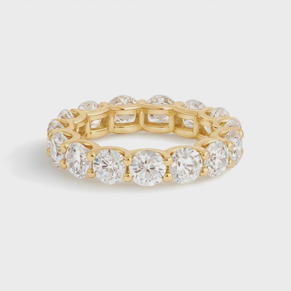 Timeless Classic Full Hoop 18ct Yellow Gold Brilliant Diamond Ring