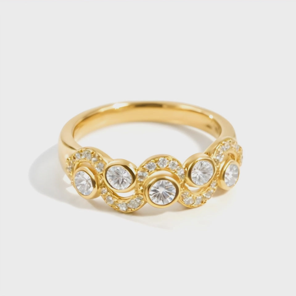 Ripples 18ct Yellow Gold Brilliant Cut Diamond Ring