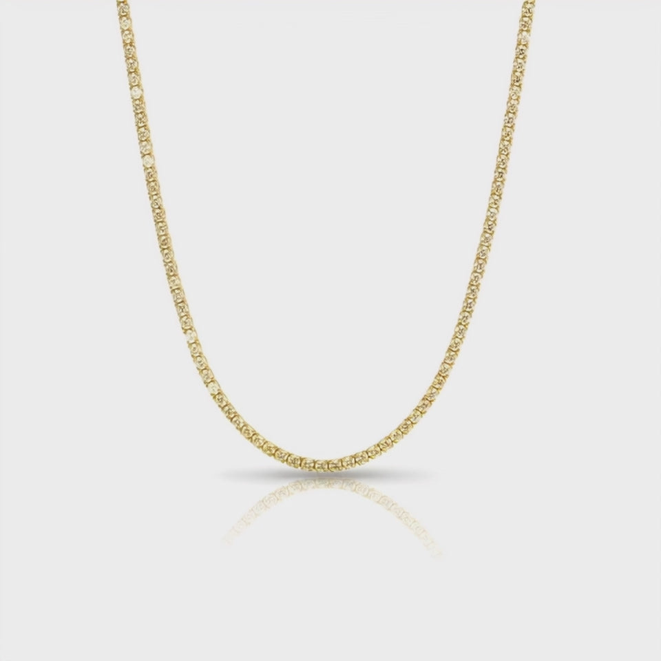 Timeless Classic Diamond Line 18ct Yellow Gold Necklace