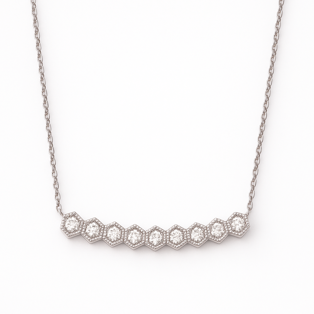 BeeMine 18ct White Gold Diamond Landscape Pendant