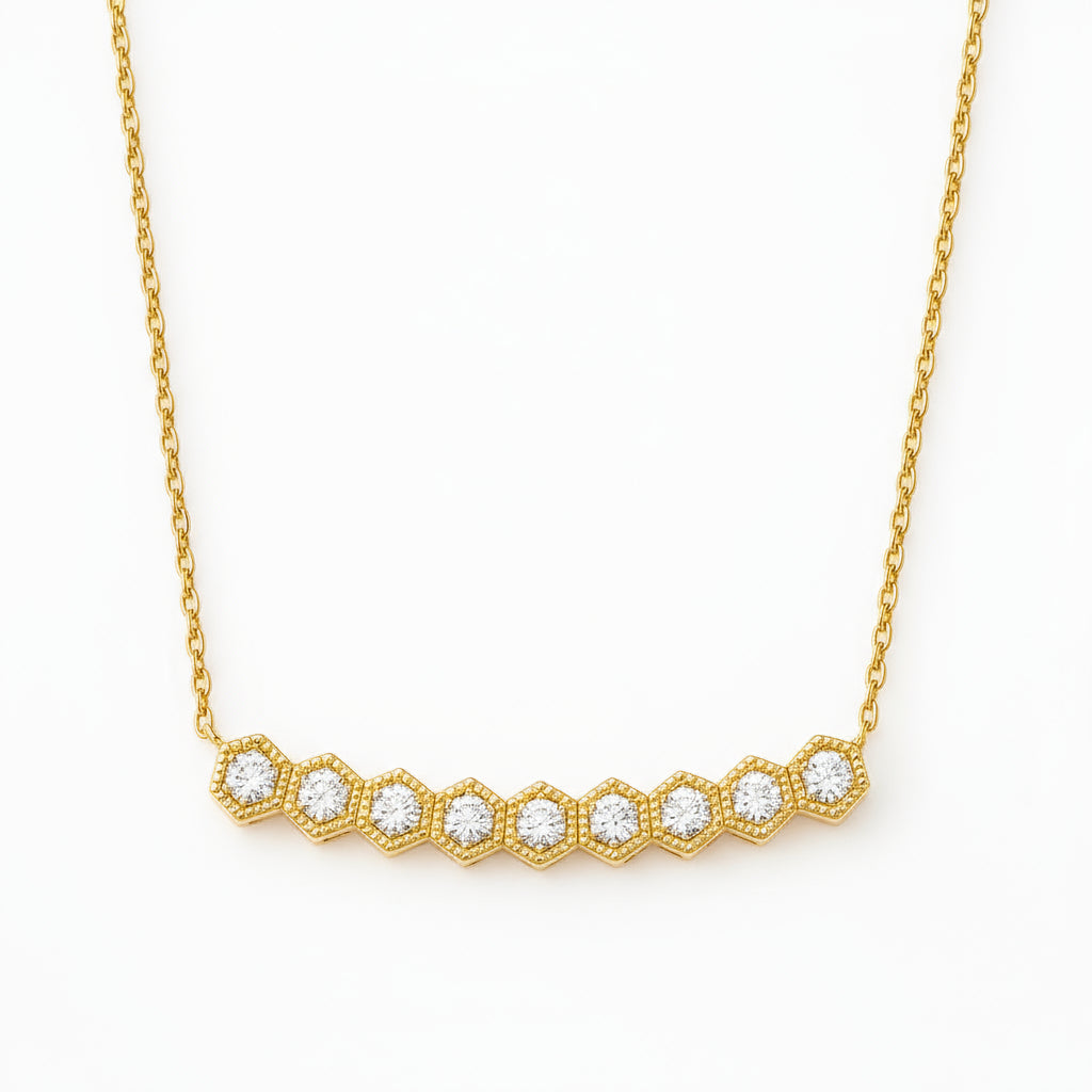 BeeMine 18ct Yellow Gold Diamond Landscape Pendant